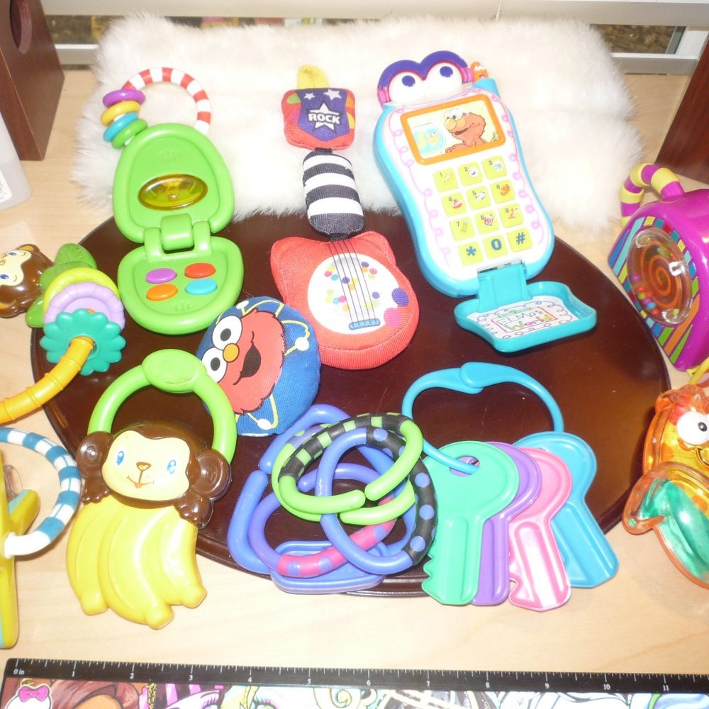 Infant baby toddler huge lot of random teethers soothers rattles toys